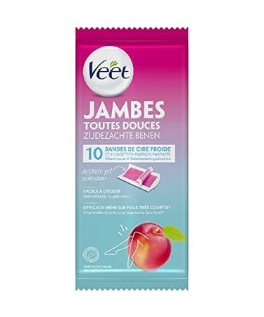 Veet Bandes de cire Jambes parfum nectarine - Les 10 bandes
