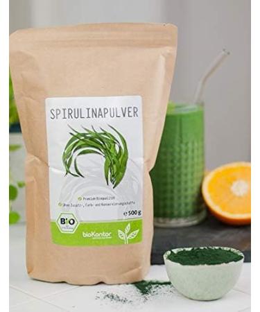 100% Pure Spirulina Powder 500g - Organic Lab-Tested Additive-Free | Biokontor - Buy Online on GoSupps.com