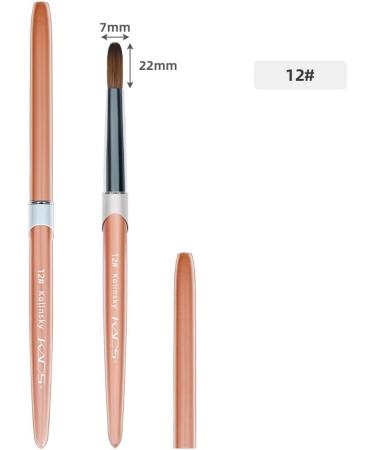 KADS 100% Kolinsky Sable Acrylic Brush Nail Brush for Acrylic Application Round Head Crimped Nail Art Brush Manicure Tool (12#) - Buy Online on GoSupps.com
