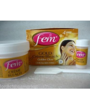 FEM Herbal Gold Cream Bleach with Real Gold for Natural Fairness 26g X 2 | Golden Glow Skin Care - Buy Online on GoSupps.com
