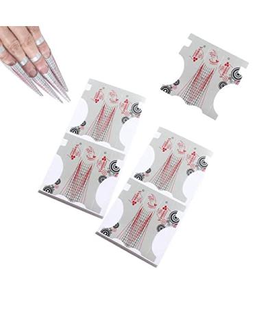 VNC 200Pcs Nail Form Silver Color Long Nail Art Guide Stickers for Stilleto Acrylic UV Gel Nail Tips Manicure Extension Tool