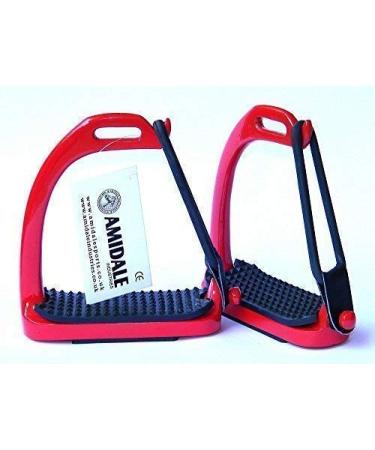Amidale PEACOCK STIRRUPS HORSE EQUESTRIAN SAFETY IRON FILLIS STIRRUPS BLK/PINK/RED/BLUE/SILVER (4.75 SILVER)