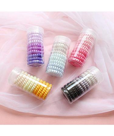 Canjoyn 10 Pcs Pink Rubber Spiral Hair Ties - No Crease Coil Hair Bands for Women with Thick Hair - Buy Online on GoSupps.com
