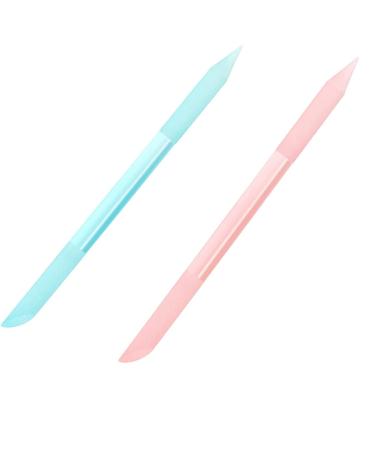 2 Pieces Glass Cuticle Pusher Manicure Double Sided Cuticle Trimmer Filing Cuticle Remover Tool Manicure Stick for Women Girls Nail Salons Home