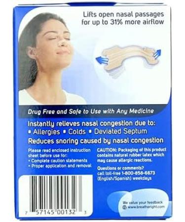 Breathe Right Nasal Strips Original Tan Large - 30 ct (Pack of 6) - Effective Nasal Congestion Relief - Buy Online on GoSupps.com