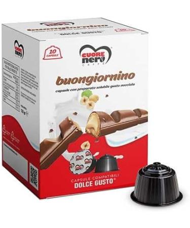 Cuore Nero Caffe Drinks - Pack of 60 (6 boxes of 10 capsules) Compatible Dolce Gusto Capsules to choose from: Mars Oreo Twixx Kinder Bueno Nutella Milk - L'Emporio del caff  - Buy Online on GoSupps.com