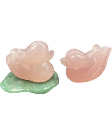 Gemstones for Decoration Natural Rose Quartz Mandarin Duck Crystal Carved Lover Decorative Crystal JZIGTDEM - Buy Online on GoSupps.com