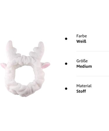 Demarkt White Shower Headband for Spa & Makeup - Antler Design Face Washing Accessory - Buy Online on GoSupps.com