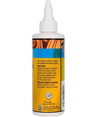Fiebing's Leathercraft Cement - 4oz Leather Glue - Quick Drying, High Strength, Flexible Adhesive for Leather Craft or Repair - Non-Toxic - Buy Online on GoSupps.com
