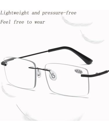 Freaze Ultralight Photochrome Rimless Reading Glasses - Unisex Titanium Multifocus Progressive Lenses (1.0 Size 3.5x) | Comfortable & Stylish International Shipping - Buy Online on GoSupps.com