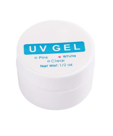 Nail Extension Gel Solid Gel Glue for Nail Tips Manicure UV Gel Builder Nail Glue for Nail Art Rhinestone DIY Manicure Home Salon(White)