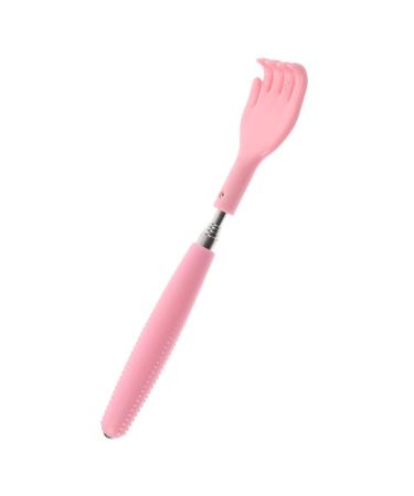 Beavorty portable back scratch portable scratches hand massage gear Schaber portable scratching tool back scratch made of metal inserable rear fold boots tickling man stainless steel 20.5x4cm pink