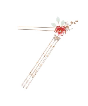 minkissy Antique Hair Clasp Hair Picks Bridal Hairpin Stick Wedding Chignon Retro Hair Fork Tassel Hair Bun Hair Bun Stick Wedding Headpiece for Bride Hair Stick Miss Vintage Alloy