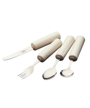 HomeCraft Queens Cutlery Set - Stainless Steel Adaptive Utensils for Elderly & Disabled | Vat Relief Eligible UK | Fork Knife Spoon Teaspoon with Large Handle for Good Grip - Buy Online on GoSupps.com