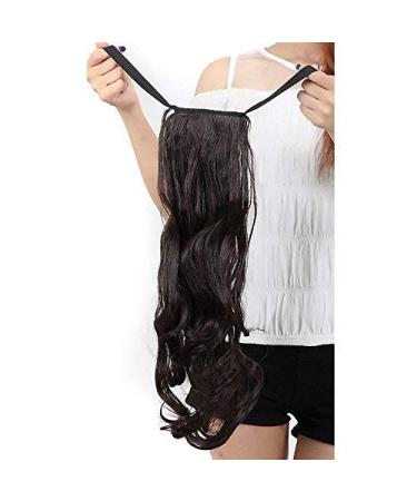Buy Sego Dark Brown Wavy Ponytail Clip-In Extension - 18 (45cm) - 90g Real Hair Braid Hair Piece for International Shipping - Buy Online on GoSupps.com