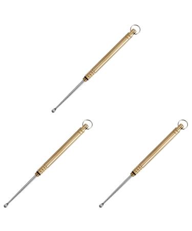 3pcs Earpick Keychain Spoon Portable Women Kids Removal Titanium for Practical Picker Care Men Cleaning Picks Alloy Pick Tools Folding Tool Type Remover Scoop Scraper Earwax Goldenx3pcs 11.2x0.7cmx3pcs