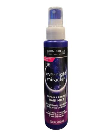 John Frieda Overnight Miracles Repair and Renew Hair Mist For Fine or Thin Hair 3.5 ounces