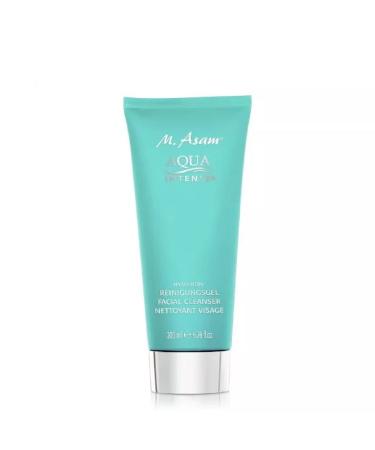 M. Asam Aqua Intense Hyaluron Cleaning Gel (200ml) - facial cleaning with hyaluronic acid & vitamin B3 removes dirt impurities & make -up with gentle peeling effect vegan facial care 200 ml (1 Pack)
