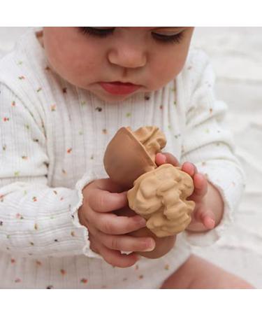 Oli & Carol Natural Rubber Baby Teething Ring - Nutty the Walnut 9 cm | Eco-Friendly & Soft Teether for Infants - Buy Online on GoSupps.com