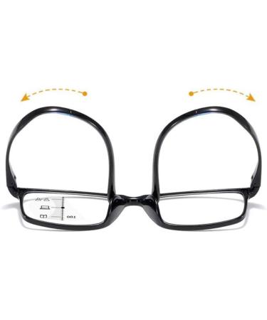 Rapping Glasses for Men | Black Multifocal Reading Glasses with Blue Light Filter | Available in +1.00 to +3.00 Diopters - Buy Online on GoSupps.com