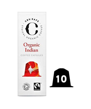 CRU Kafe Organic Single Origin Indian Nespresso Compatible Coffee Capsules 10 per Pack