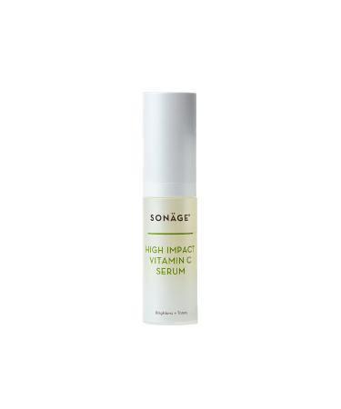 Sonage High Impact Vitamin C Serum | Brightening and Anti Aging Serum with Pure Vitamin C  Hyaluronic Acid  Vitamin E | Reduces Appearance of Dark Spots Fine Lines  Wrinkles