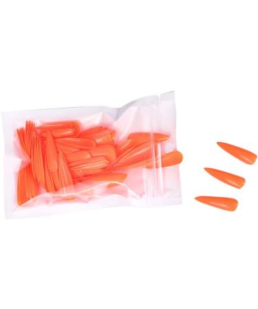 dijiusidy 1 Set Press on Nails Almond Fingernails Stick Solid Color Full Cover Art Decals Salon Supplies DIY Decorations No.7 orange - Buy Online on GoSupps.com