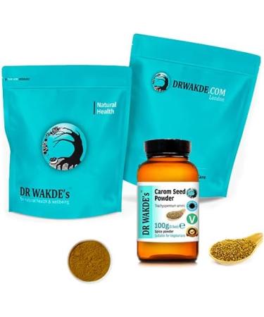DR WAKDE'S Carom Seeds Powder (Celery | Ajwain) - 100g (3.5oz) | Pure Raw & Dried Powder | Ayurvedic Herb | Vegan | Nothing Added Nothing Removed | Same Day Dispatch - Buy Online on GoSupps.com