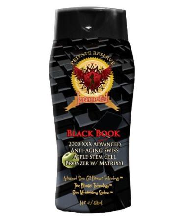 Immoral Black Book 2000 XXX Advanced Anti-Aging Stem Cell Matrixyl Bronzing Tanning Lotion Streak Free Tattoo Safe Tanning Bed Silicone Dark Bronzer  Intensifier  Accelerator and Tan Maximizer  14 Oz