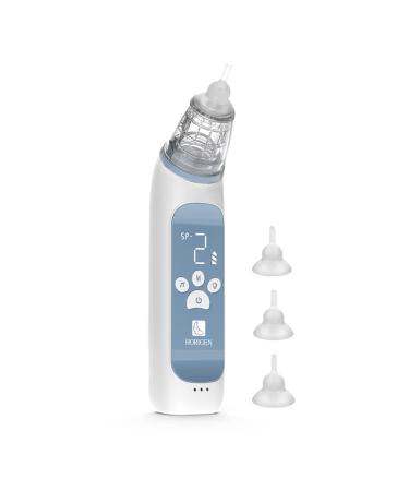 Horigen Nasal Aspirator for Baby  Essential for Baby  Rechargeable Nose Sucker for Baby  Electric Nose Suction for Baby with Adjustable 3 Suction Levels  Music and Light Soothing Function Blue
