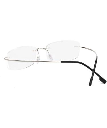 Super Light Titanium Rimless Reading Glasses for Men & Women - Silver & Pink +1.50 | Stylish & Comfortable Reading Aid - Buy Online on GoSupps.com
