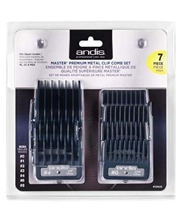 Andis Master Series Premium Metal Clipper Attachment Comb Set - 7 Piece Black Count - Buy Online on GoSupps.com