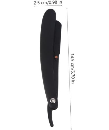 Frcolor Engraved Manual Razor Holder - Foldable Shaver & Eyebrow Razor Stand - Black 14.5x2.5cm | Premium Man Tool Handle - Buy Online on GoSupps.com