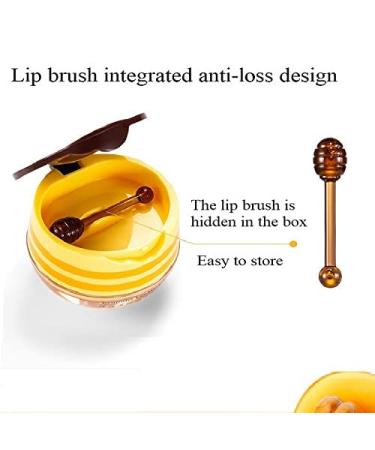 Honey Balm Lip Balm Set - 2PCS Lip Masks for Dry Lips, Exfoliator & Moisturizer with Brush - Reduces Lines, Lightens & Anti-Wrinkle Formula - Buy Online on GoSupps.com