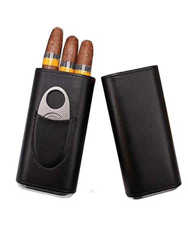 Koterry Three Finger Cigar Box Two End Hardware Belt Cigar Scissors Cigar Leather Case Portable Cigar Box B - Buy Online on GoSupps.com