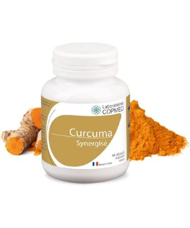 COPMED LABORATORIES - Synergized Turmeric - Food Supplement Based on Turmeric Selenium Copper Vitamin B2 - Natural Active Ingredients - French Brand - 90 Vegetable Capsules (Bioplastic Pill Box) - Buy Online on GoSupps.com
