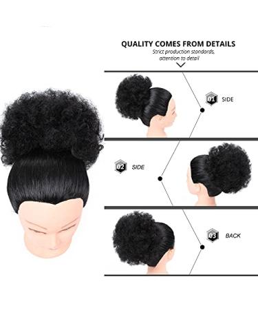 Inch Afro Hair Bun Ponytail Extensions | Natural Synthetic Curly Donut Clip-In Hairpiece for Black Women - 1BT613 - Buy Online on GoSupps.com