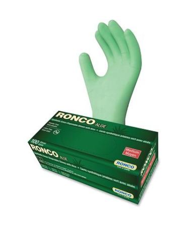 Gloves-Aloe Synthetic Disposable Powder Free Large Green