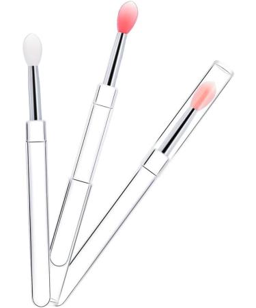 5 set of 3 Pieces Lip Gloss Brush Reusable Make Up Eyeshadow Brushes with Dust-proof Lid Cosmetic Accessory for Travel Professional Salon 5 set of (Multicolour) - Buy Online on GoSupps.com