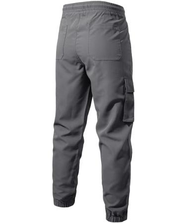 Elegancity Men's Cargo Trousers - Regular Fit Drawstring Sweatpants with Pockets (Size 36, Color: A-Gray) - Buy Online on GoSupps.com