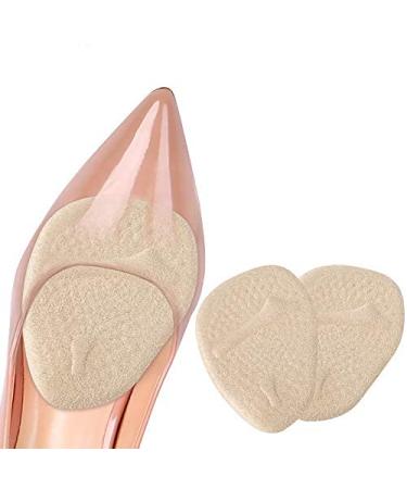 Haofy forefoot insoles Bale cushion for pain relief 2 pairs of high heels pillow suede gel insole anti -slip midfoot cushions for women - beige