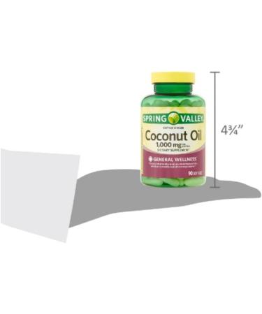 Spring Valley Extra Virgin Coconut Oil Softgel Capsules 1000mg, 90 Count with STS Sticker - Buy Online on GoSupps.com