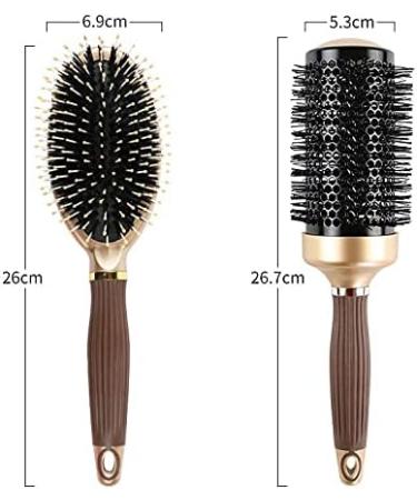 ENERRGECKO Natural Bristle Hair Brush - Anti-Static Styling Tool for Curls & Straight Hair - Perfect for Scalp Massage - International Shipping Available - Buy Online on GoSupps.com