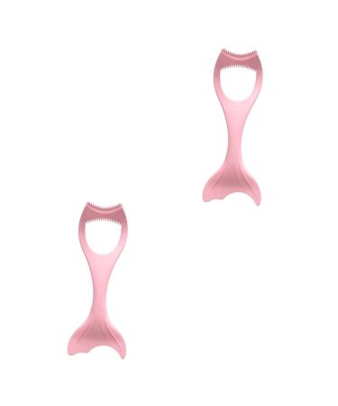 NOLITOY 2pcs Eyeliner Auxiliary Artifact Lash Kit Eyeshadow Applicators Silicone Eyeliner Stencils Cosmetic 15X4.5CMx2pcs Pinkx2pcs