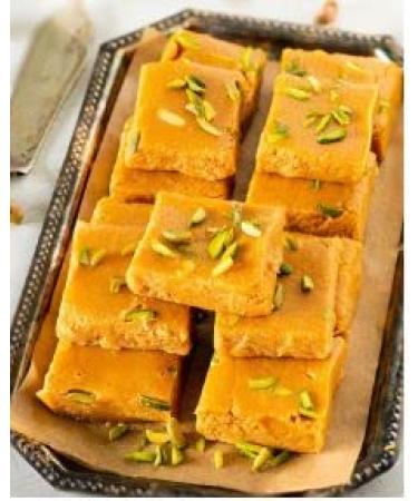 Besan Burfi 1Kg Indian Traditional Sweet Best Gift For All Occasions Raksha Bandhan Rakhi Marriage Diwali Holi Ganesh Chaturthi Festival Treat For Family & Friend