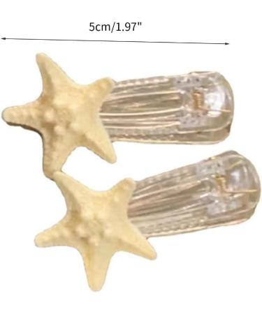 AJTUTUS Acrylic Starfish Shape Hairpins Hot Girls Duckbill Clear Hair Clip Spring Ponytail Side Hair Clip for Woman - Buy Online on GoSupps.com
