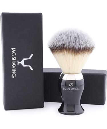 Jag Shaving Razor brush - shaving brush with synthetic silver tip - shaving cream brush - shaving brush for men - and women - for rich foam - ergonomic design - black