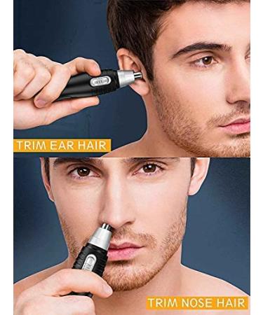 Nose Hair Trimmer & Ear Clipper Cordless Tool with IPX7 Waterproof | Facial Hair Scissor for Men and Women - Black - Buy Online on GoSupps.com