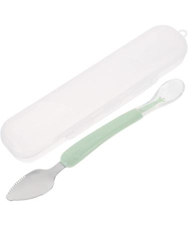 NUOBESTY Double Head Baby Silicone Food Spoon - Portable Mud Scraping Scraper for Babies - Green - Buy Online on GoSupps.com