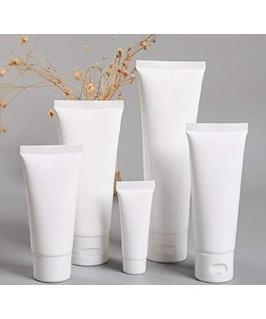 20 x 100ml Empty White Plastic Cosmetic Bottles - Ideal for Lotion Shampoo Makeup & Samples - Versatile Soft Containers with Folding Lid - Buy Online on GoSupps.com